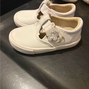 Keds White Baby Shoes with Floral Accent